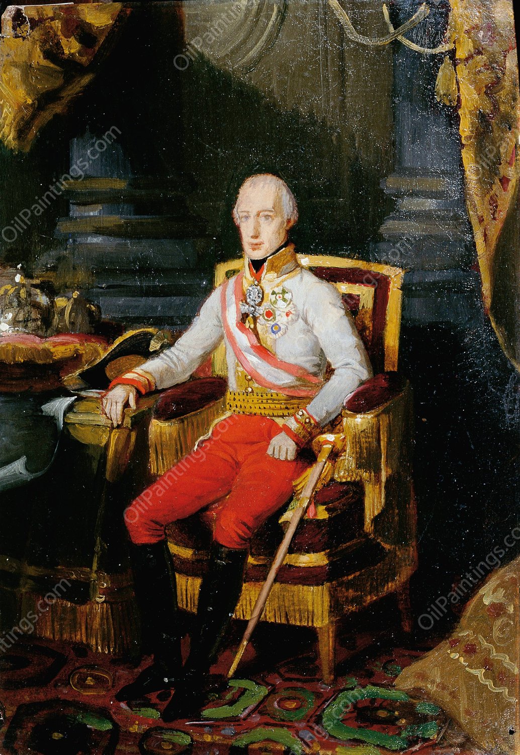 Kaiser Franz I. von Osterreich  by Johann Peter Krafft - Hand-Painted Oil Painting Reproduction
