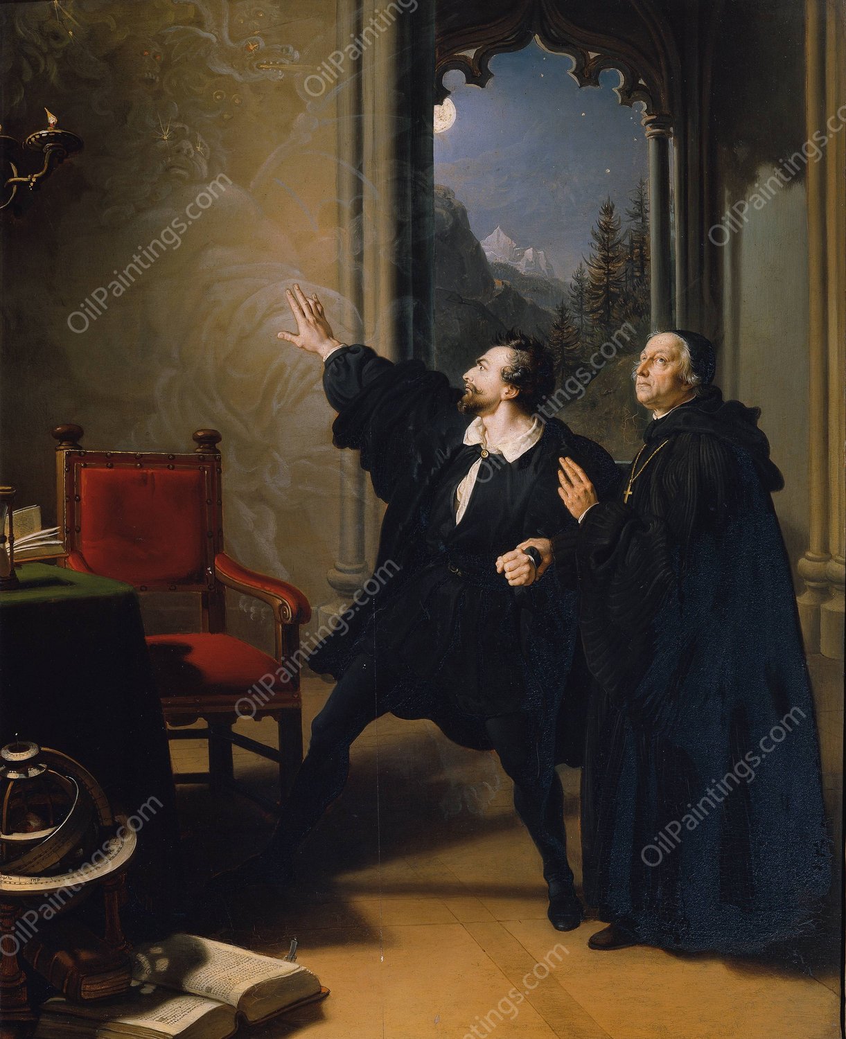 Manfreds Sterbestunde  by Johann Peter Krafft - Hand-Painted Oil Painting Reproduction