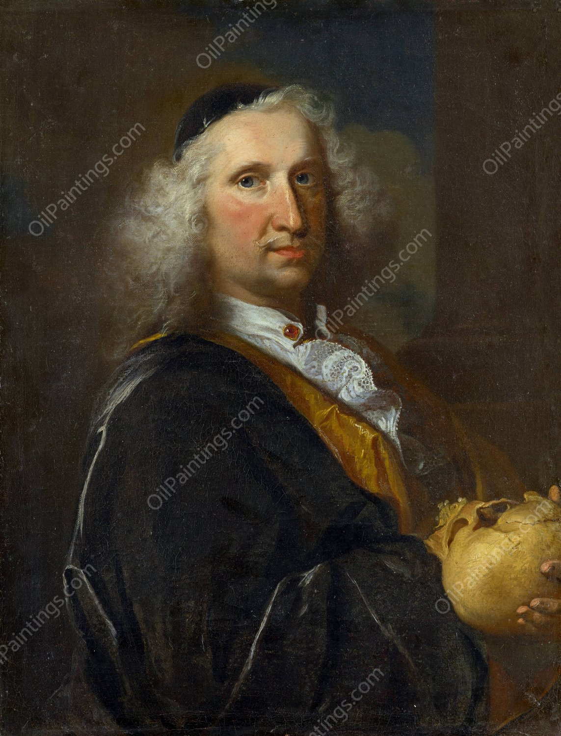 Portrait of Doctor Franz Platter  by Johann Rudolf Huber The Elder - Hand-Painted Oil Painting Reproduction