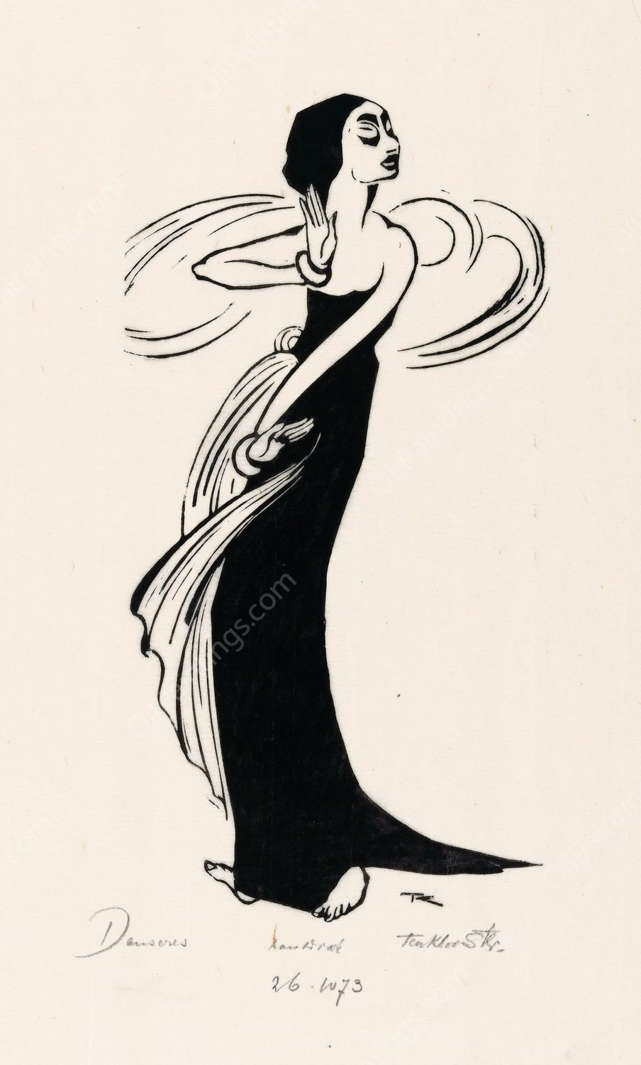 Danseres  by Johannes Frederik Engelbert Ten Klooster - Hand-Painted Oil Painting Reproduction