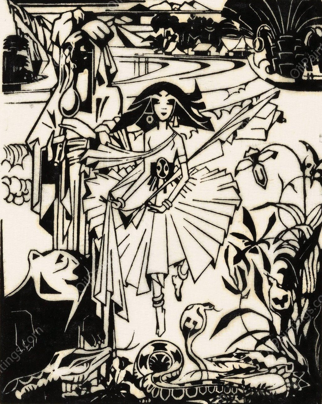 Hindoedanseres  by Johannes Frederik Engelbert Ten Klooster - Hand-Painted Oil Painting Reproduction