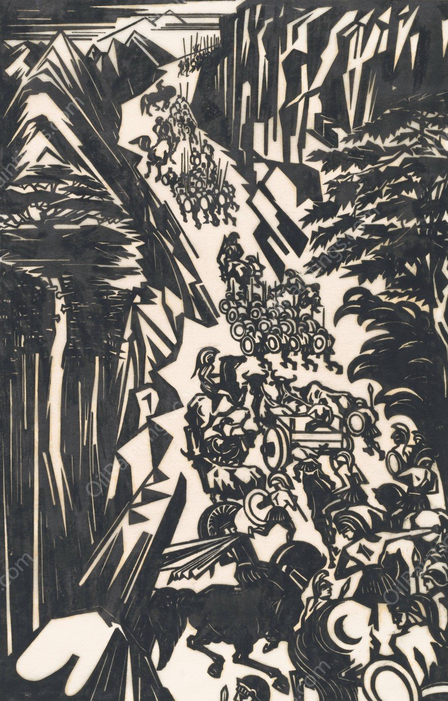 Illustratie voor Xenophon's 'Anabasis' by Johannes Frederik Engelbert Ten Klooster - Hand-Painted Oil Painting Reproduction