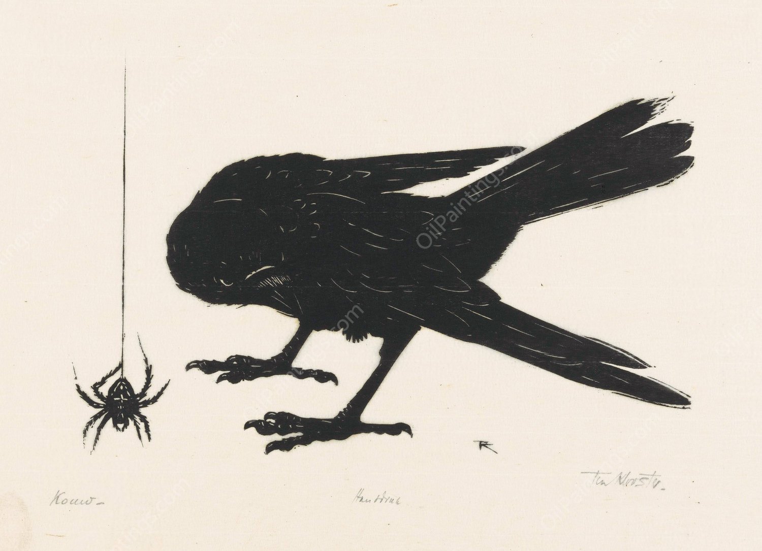 Kauw  by Johannes Frederik Engelbert Ten Klooster - Hand-Painted Oil Painting Reproduction