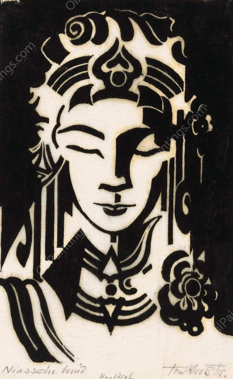 Niassche bruid  by Johannes Frederik Engelbert Ten Klooster - Hand-Painted Oil Painting Reproduction