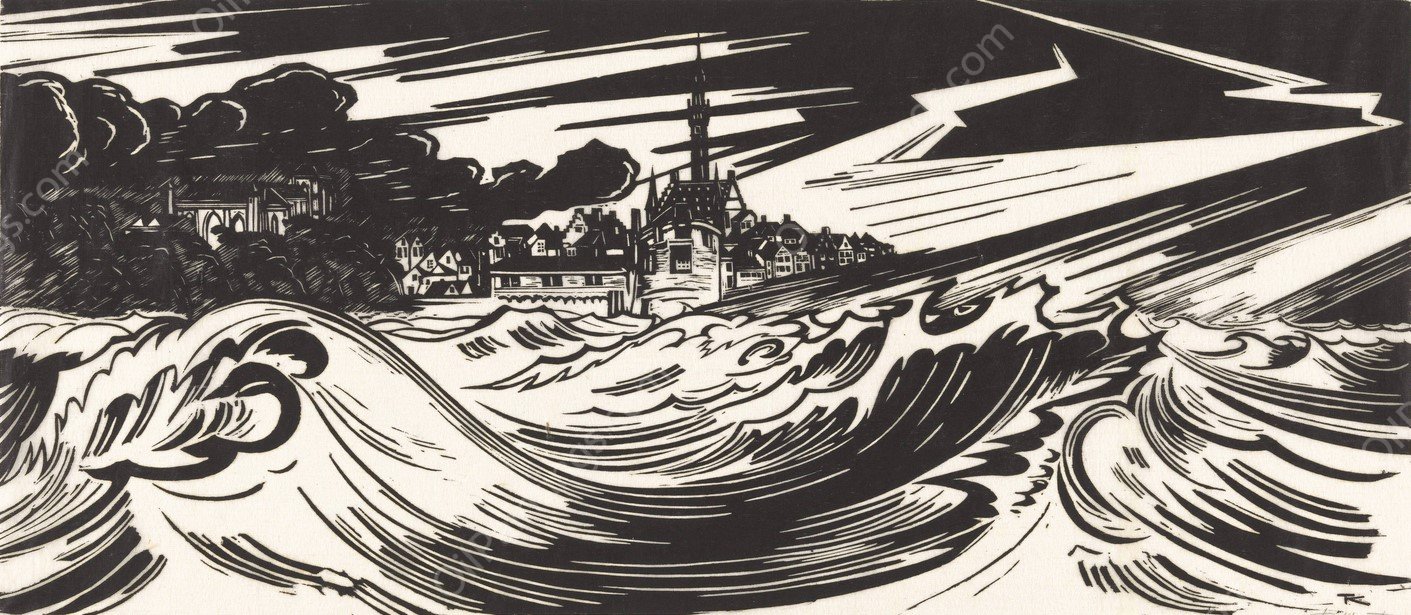 Orkaan  by Johannes Frederik Engelbert Ten Klooster - Hand-Painted Oil Painting Reproduction