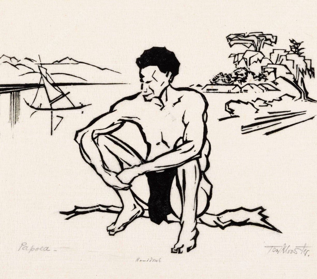 Papoea  by Johannes Frederik Engelbert Ten Klooster - Hand-Painted Oil Painting Reproduction