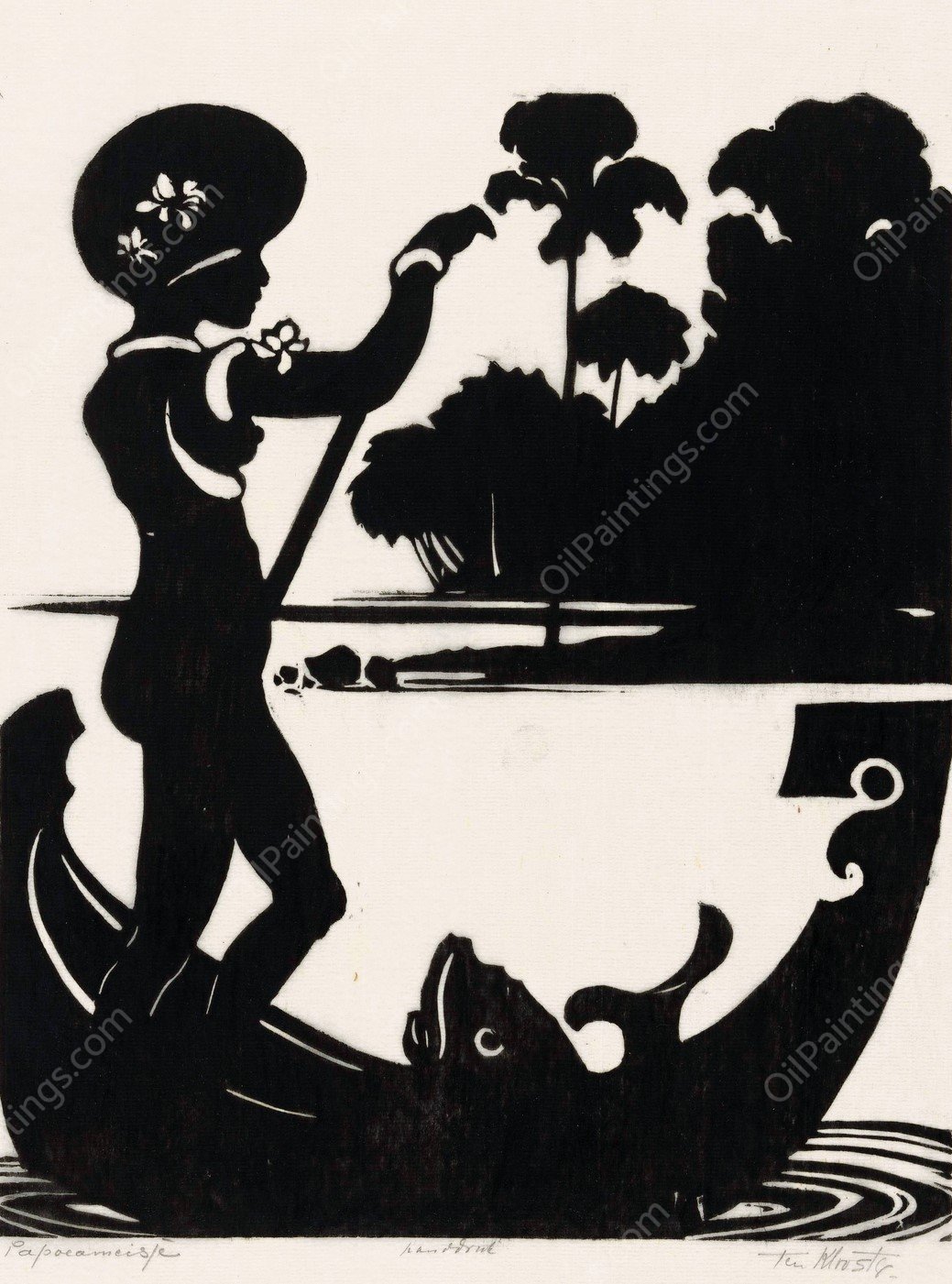 Papoeameisje  by Johannes Frederik Engelbert Ten Klooster - Hand-Painted Oil Painting Reproduction