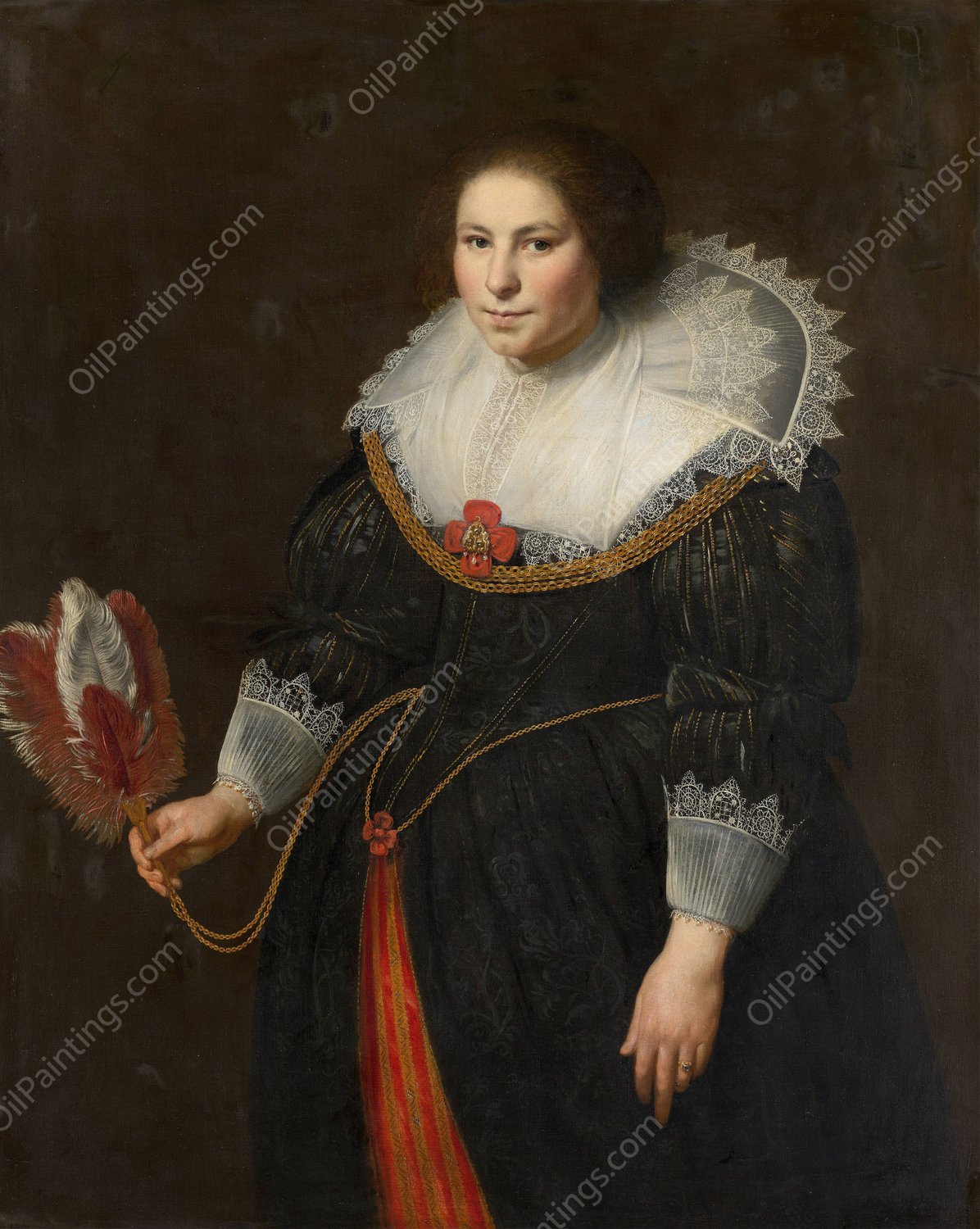 Portrait of a Lady  by Johannes Paulus Moreelse - Hand-Painted Oil Painting Reproduction