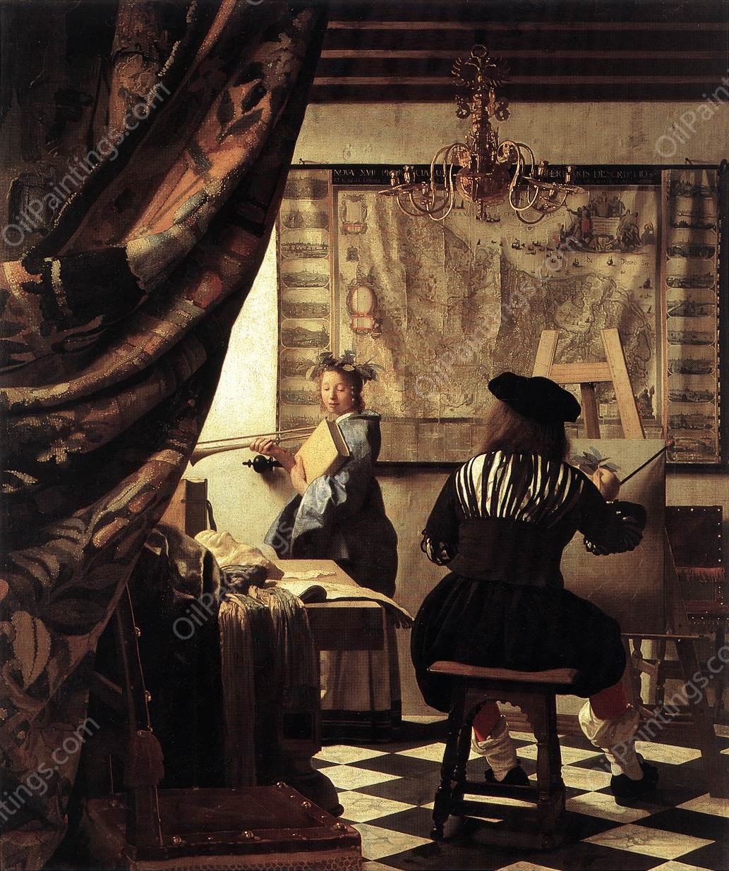 The Art of Painting by Johannes Vermeer - Hand-Painted Oil Painting Reproduction
