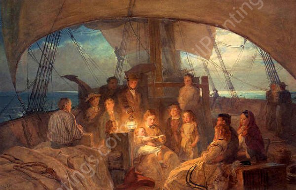 The Emigrant Ship by John Absolon - Hand-Painted Oil Painting Reproduction