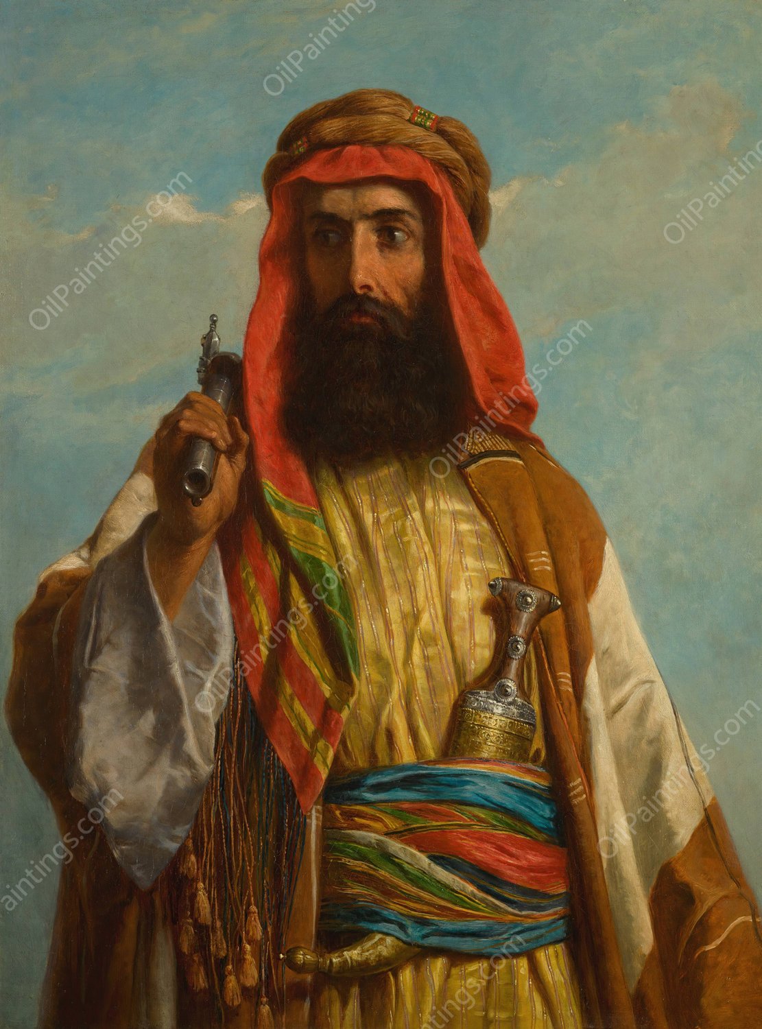 The Sheikh by John Adam Houston - Hand-Painted Oil Painting Reproduction