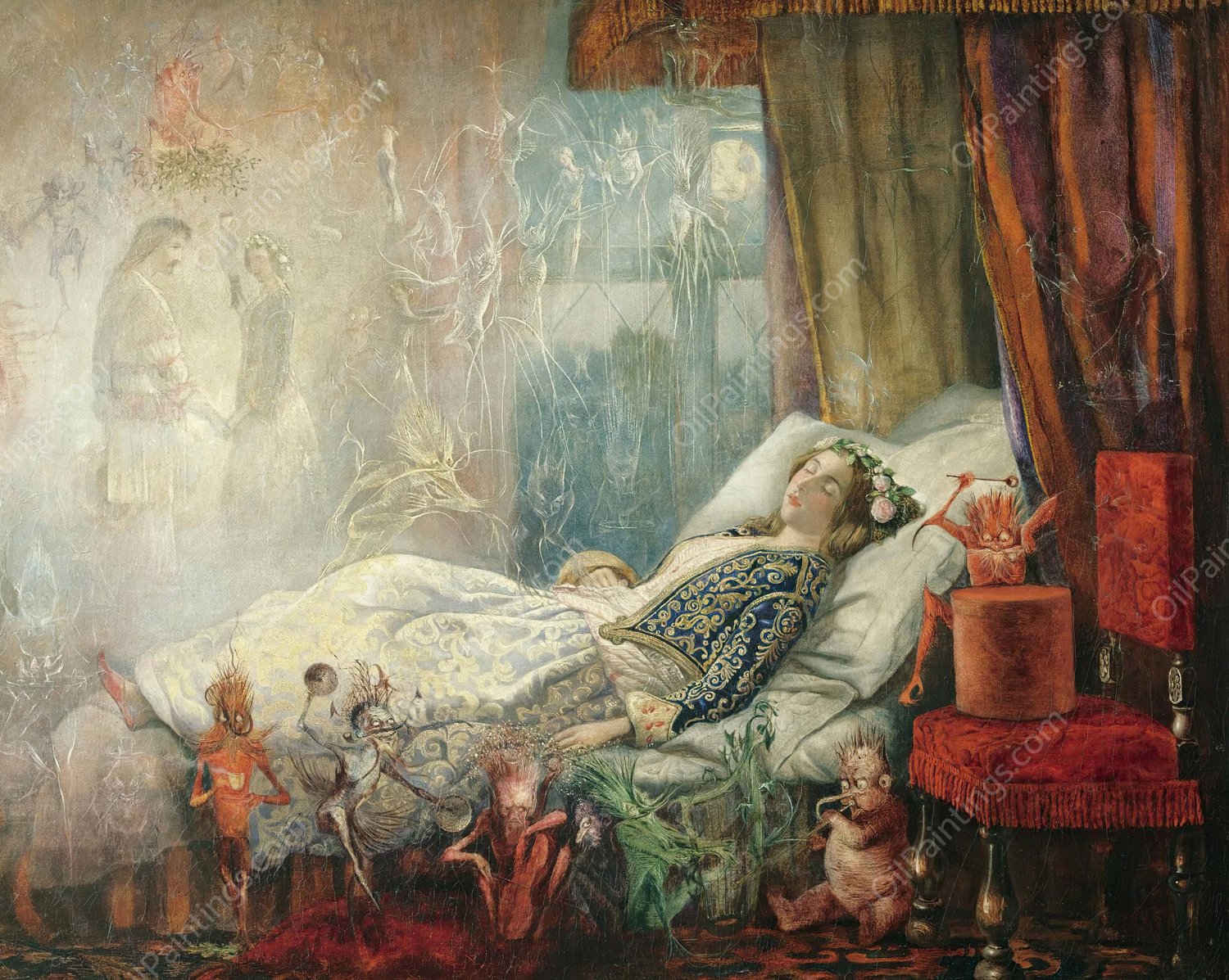 The Dream After The Masked Ball by John Anster Fitzgerald - Hand-Painted Oil Painting Reproduction