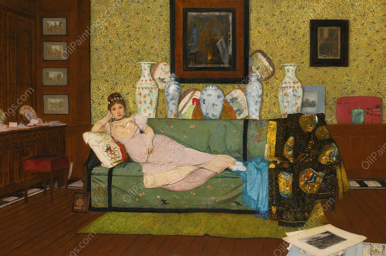 A Reverie, In The Artist's House  by John Atkinson Grimshaw - Hand-Painted Oil Painting Reproduction