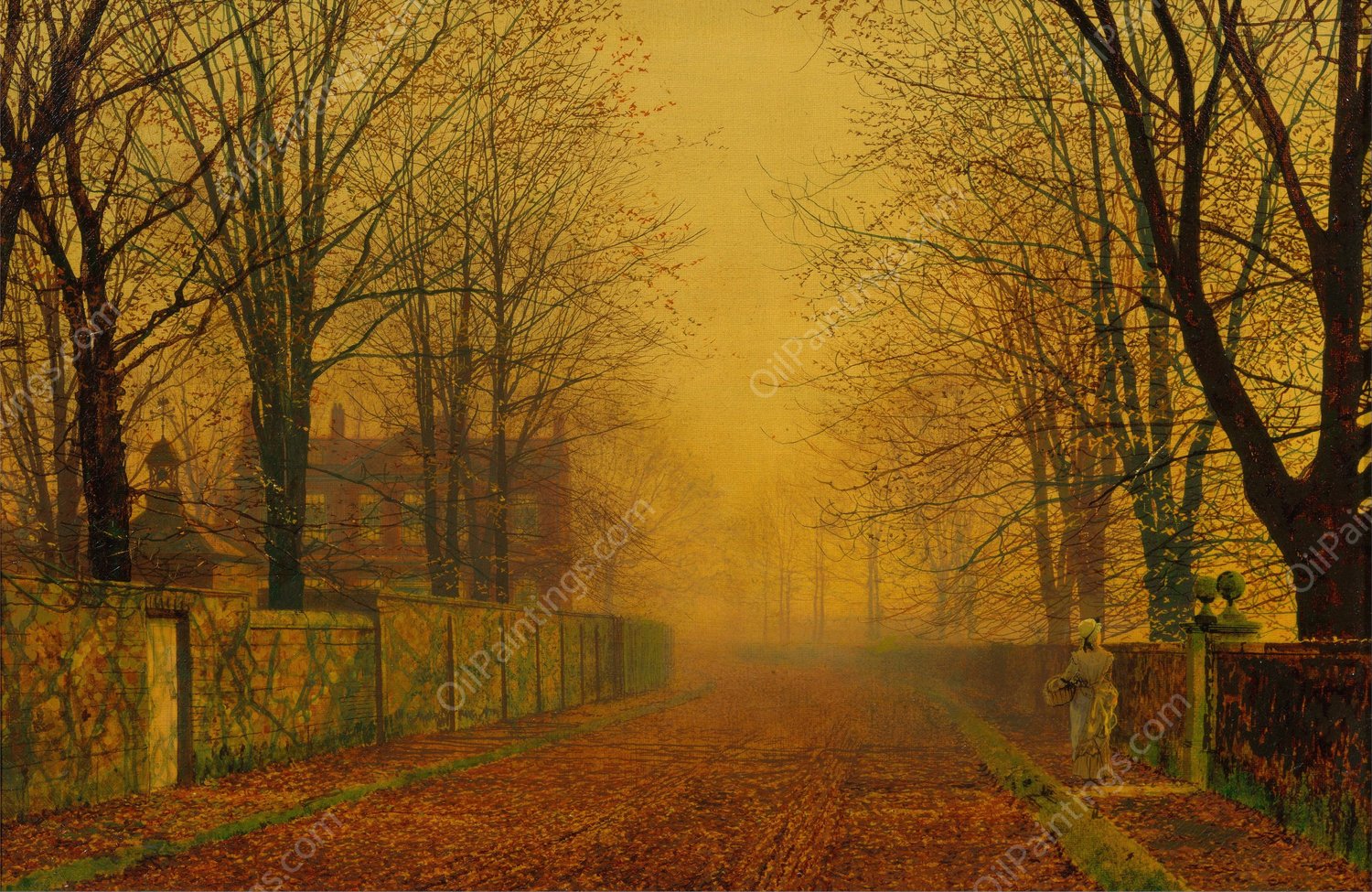 Evening Glow by John Atkinson Grimshaw - Hand-Painted Oil Painting Reproduction