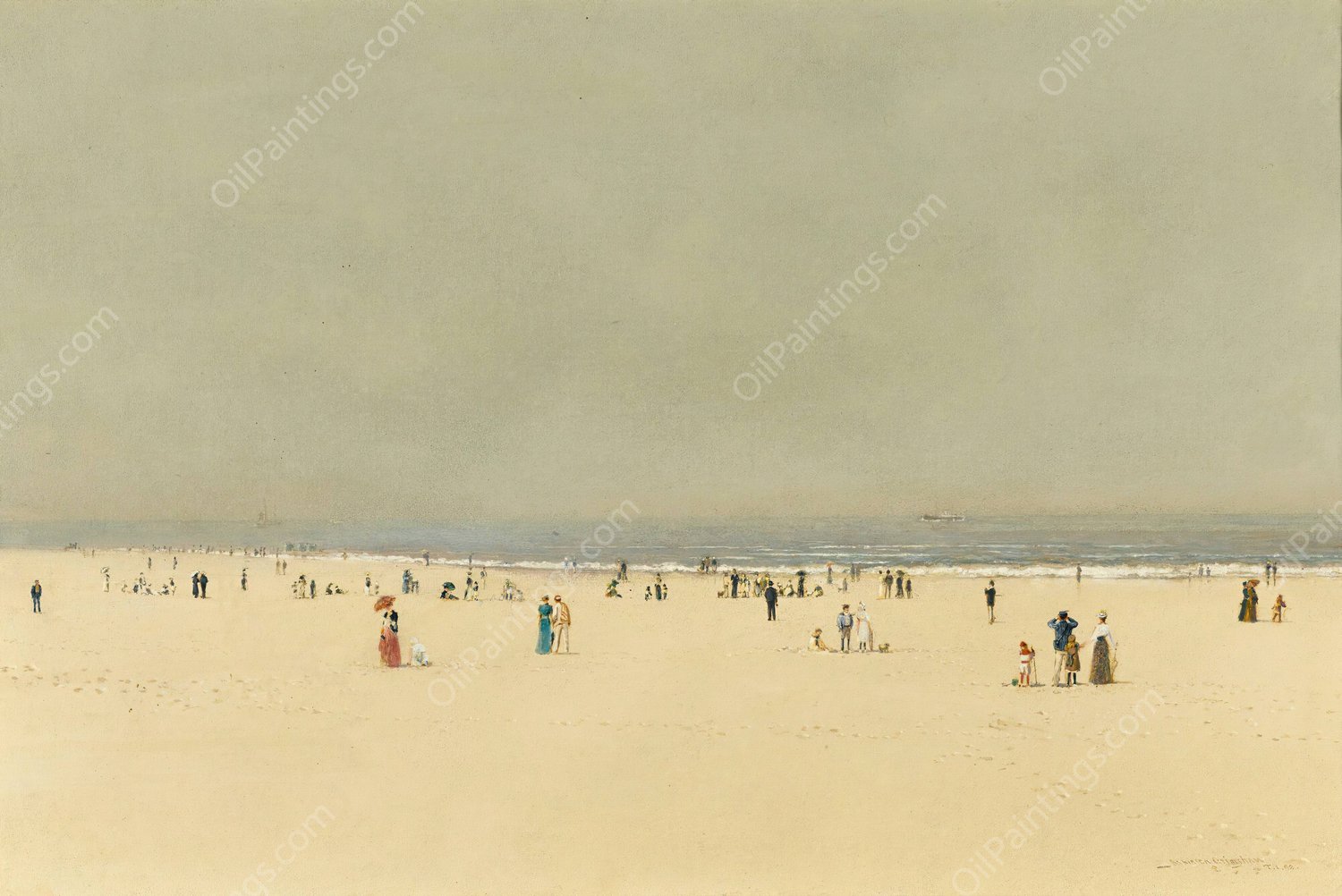 Sand, Sea And Sky, a Summer Phantasy  by John Atkinson Grimshaw - Hand-Painted Oil Painting Reproduction