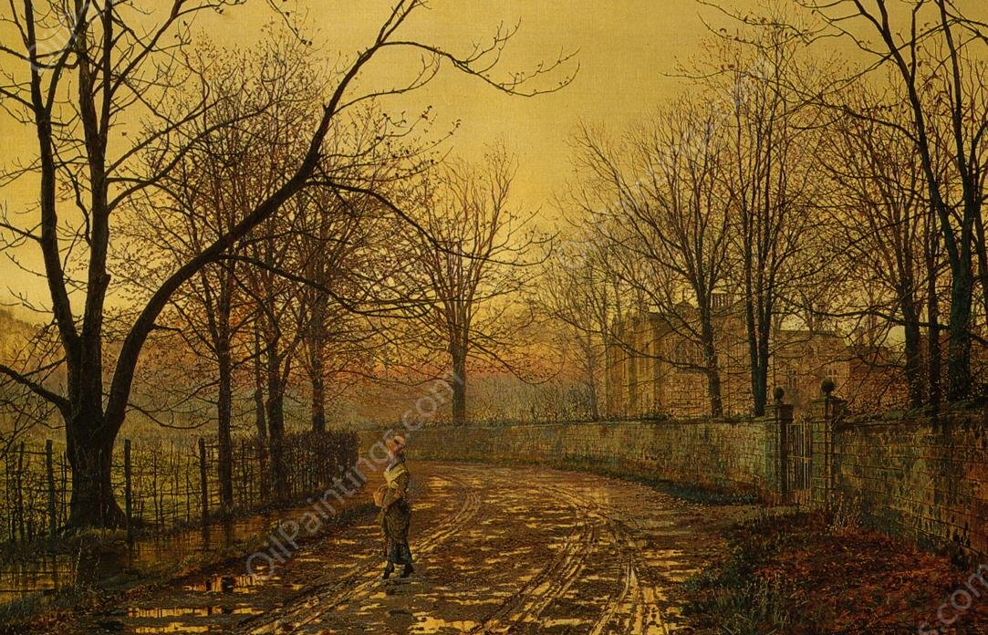 Sixty Years Ago by John Atkinson Grimshaw - Hand-Painted Oil Painting Reproduction