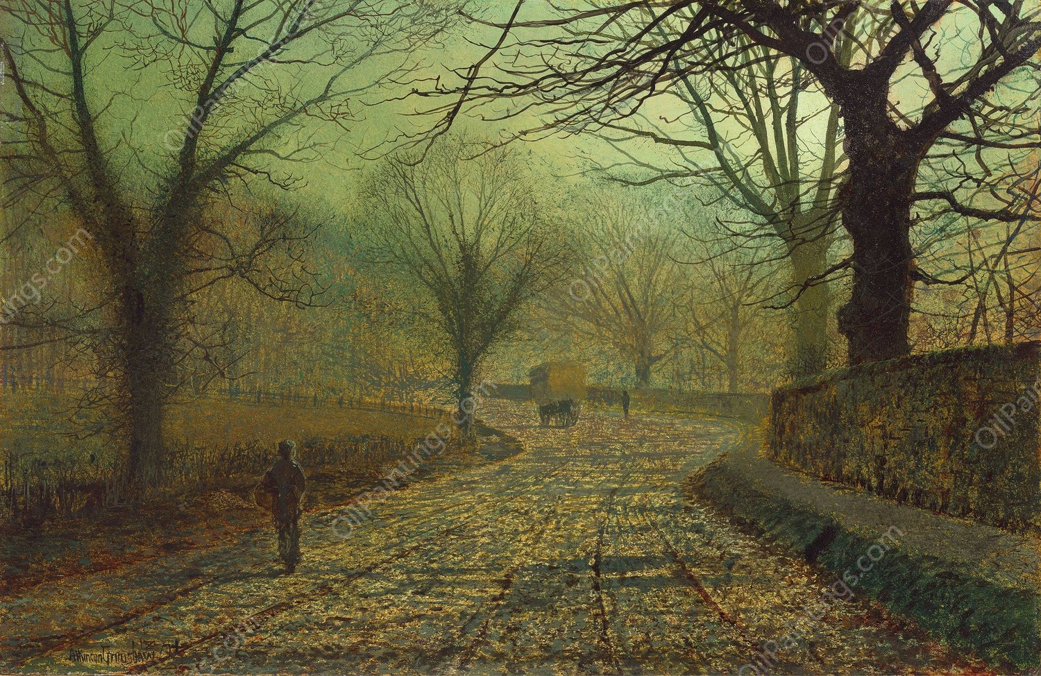 Stapleton Park, near Pontefract  by John Atkinson Grimshaw - Hand-Painted Oil Painting Reproduction