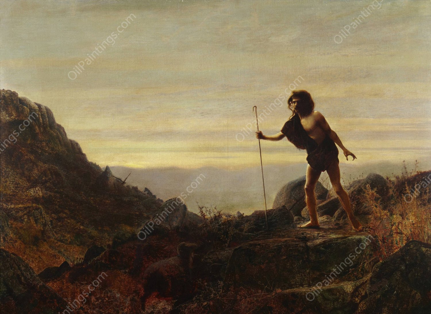 The Parable of the Lost Sheep  by John Atkinson Grimshaw - Hand-Painted Oil Painting Reproduction