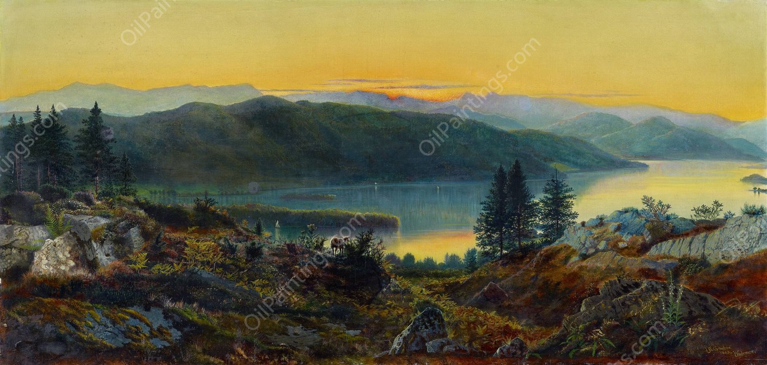 Windermere  by John Atkinson Grimshaw - Hand-Painted Oil Painting Reproduction