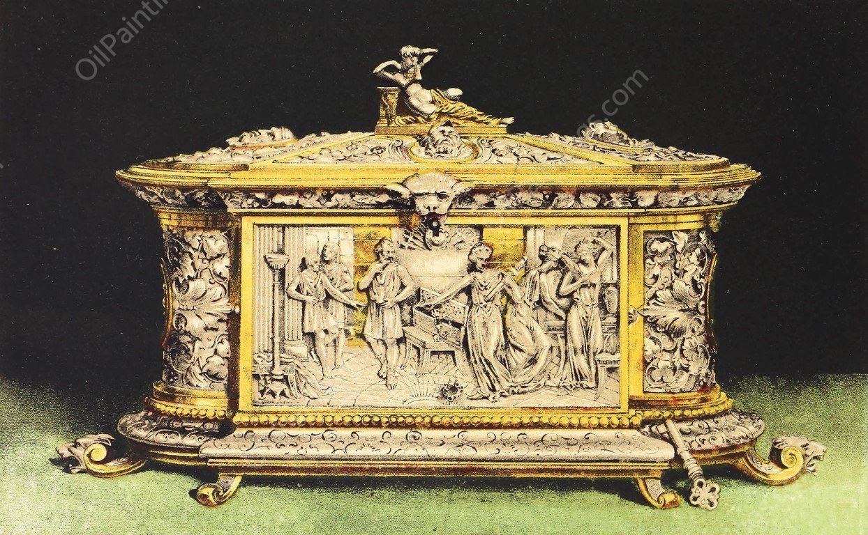 Casket in Oxydised Silver  by John Charles Robinson - Hand-Painted Oil Painting Reproduction