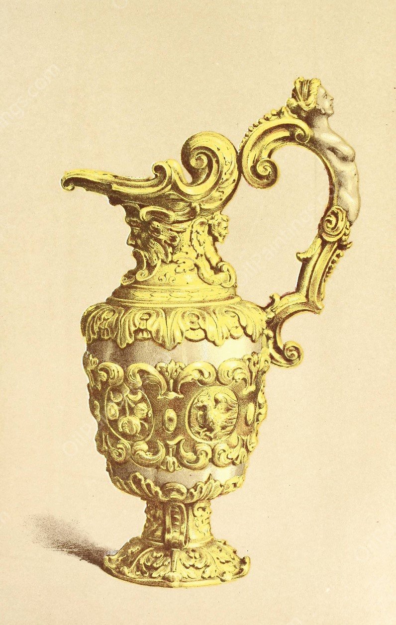 Ewer in Silver, Parcel Gilt. Spanish or Italian  by John Charles Robinson - Hand-Painted Oil Painting Reproduction