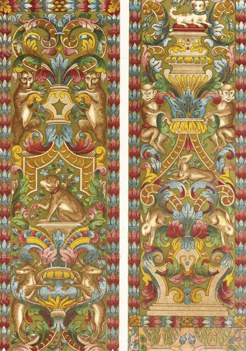 Italian Embroidered Silk Hangings  by John Charles Robinson - Hand-Painted Oil Painting Reproduction