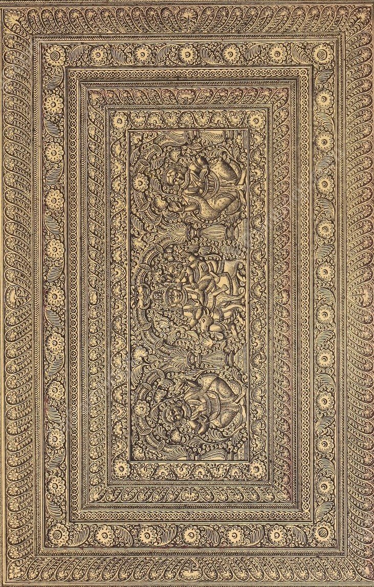 Lid of a Casket in Carved Sandal-Wood  by John Charles Robinson - Hand-Painted Oil Painting Reproduction