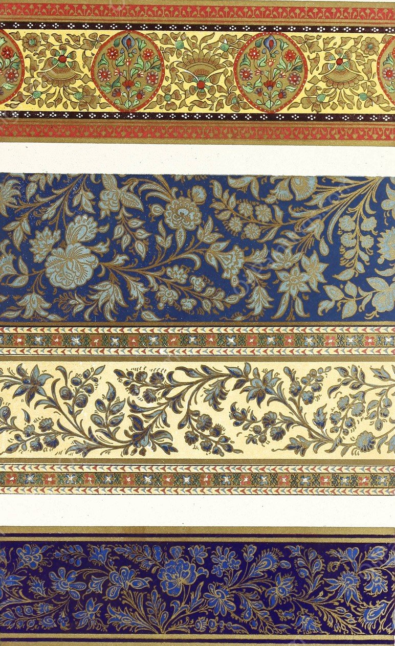 Patterns of Indian Lacquered Work from Writing Boxes  by John Charles Robinson - Hand-Painted Oil Painting Reproduction