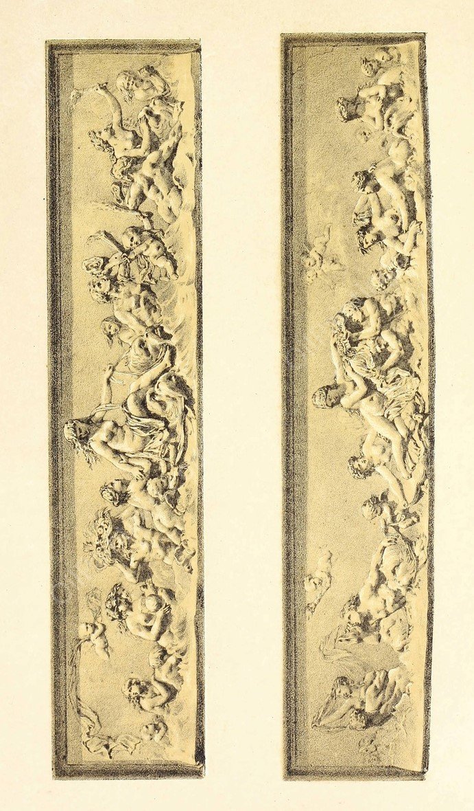 Two Friezes in Terra-Cotta. Tritons and Sea Nymphs  by John Charles Robinson - Hand-Painted Oil Painting Reproduction