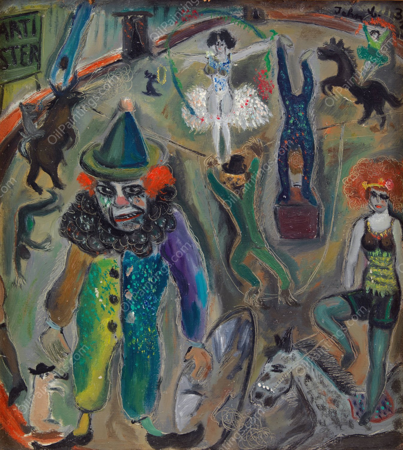 Gadebillede  by John Christensen - Hand-Painted Oil Painting Reproduction