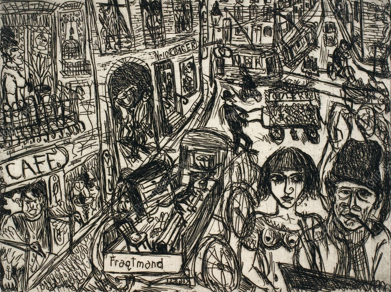 Gadeliv pa Norrebro  by John Christensen - Hand-Painted Oil Painting Reproduction