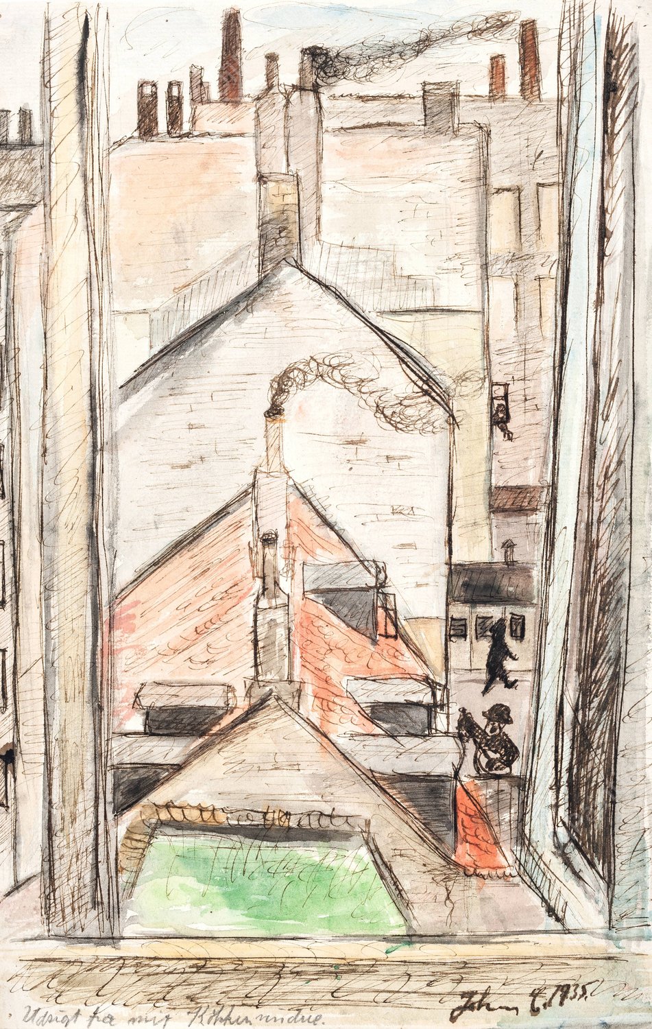 Udsigt fra mit kokkenvindue  by John Christensen - Hand-Painted Oil Painting Reproduction