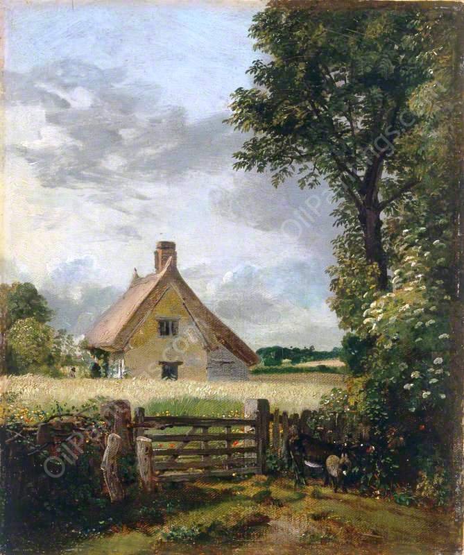 A Cottage in a Cornfield by John Constable - Hand-Painted Oil Painting Reproduction