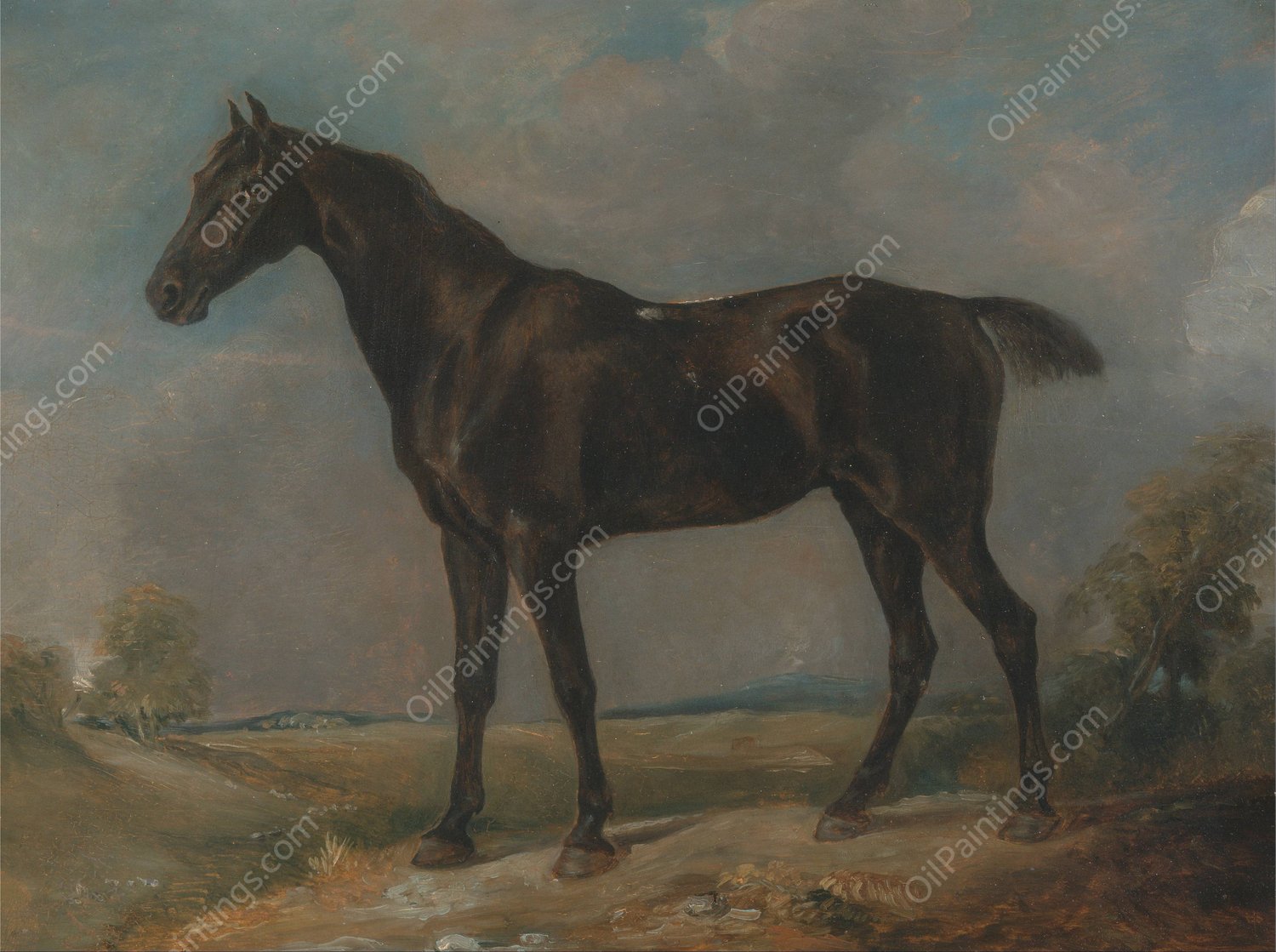 Golding Constable's Black Riding-Horse by John Constable - Hand-Painted Oil Painting Reproduction