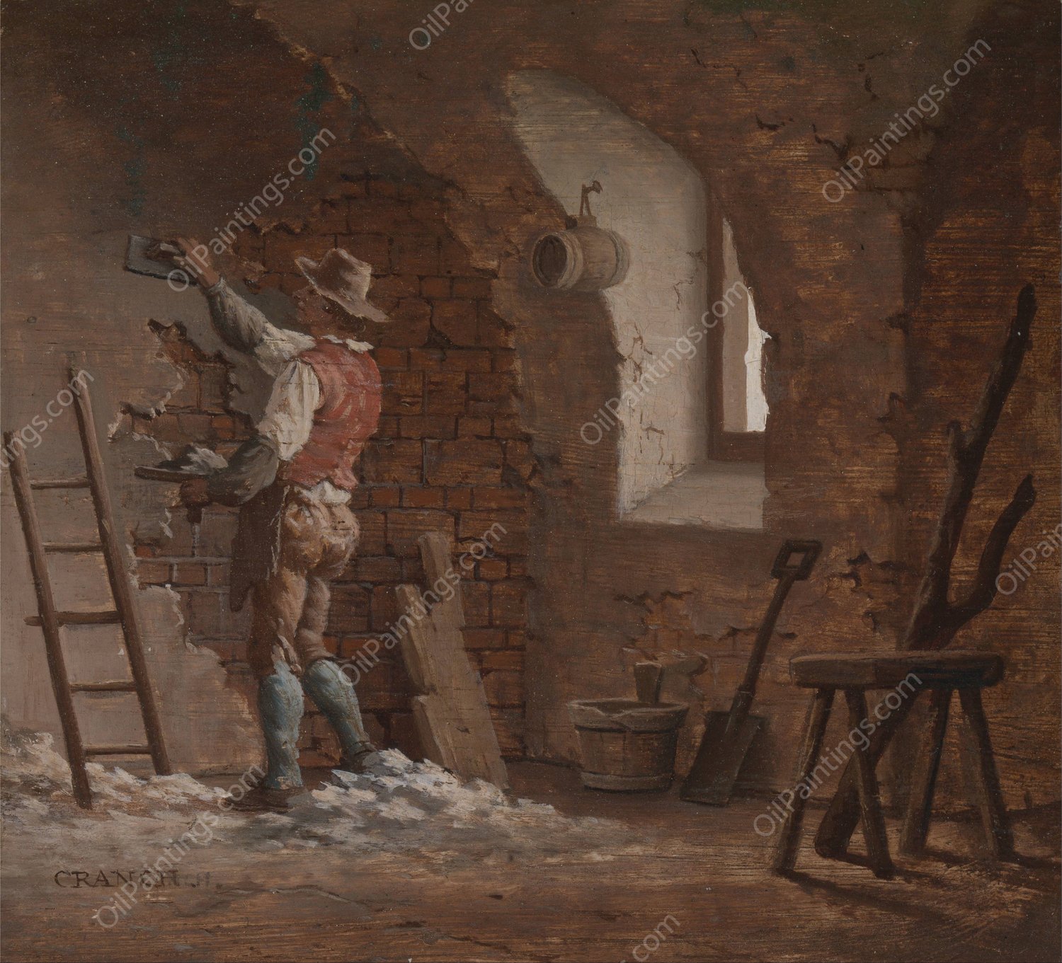 Plasterer by John Cranch - Hand-Painted Oil Painting Reproduction