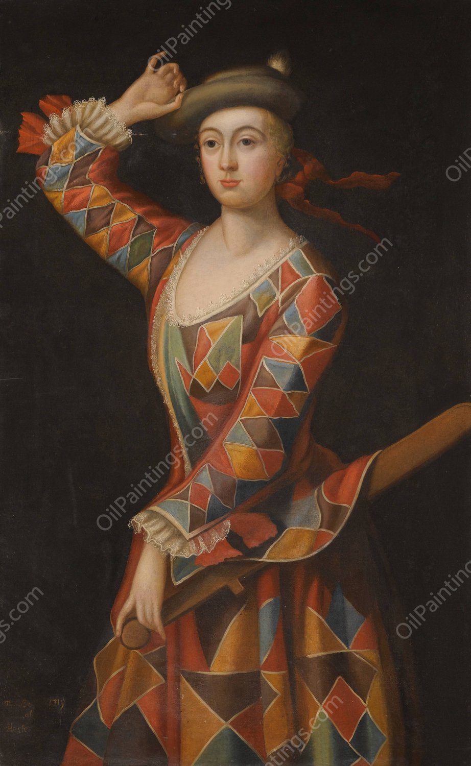 Portrait Of Mrs. Hester Booth, Nee Santlow  by John Ellys - Hand-Painted Oil Painting Reproduction