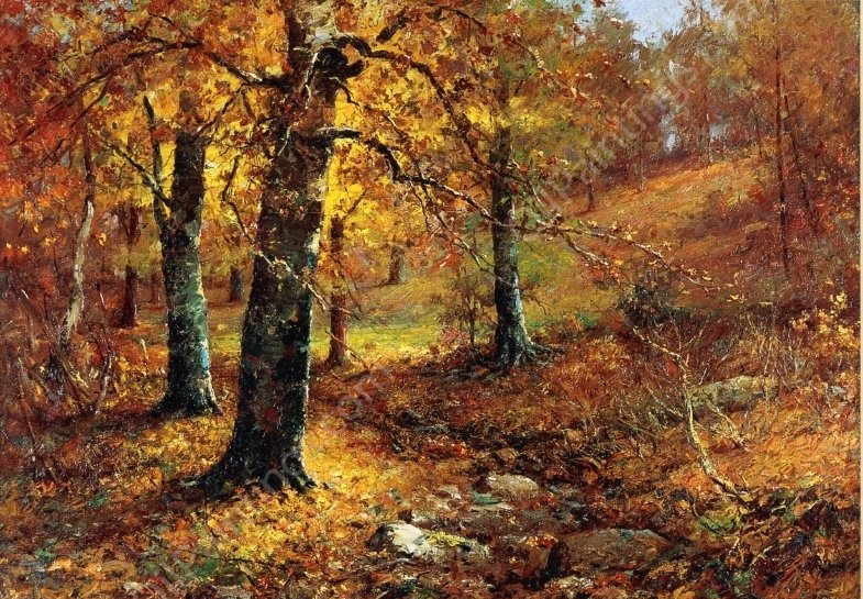 Hillside in the Fall by John Elwood Bundy - Hand-Painted Oil Painting Reproduction