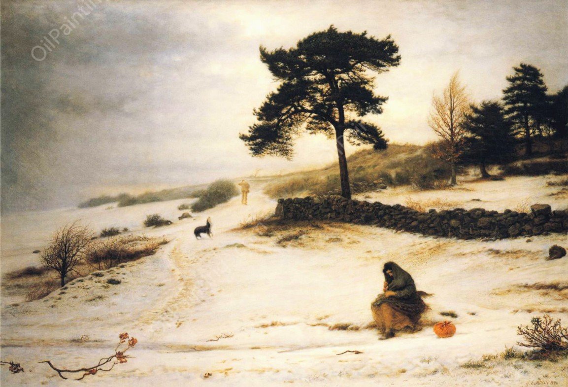 Blow, Blow Thou Winter Wind by John Everett Millais - Hand-Painted Oil Painting Reproduction