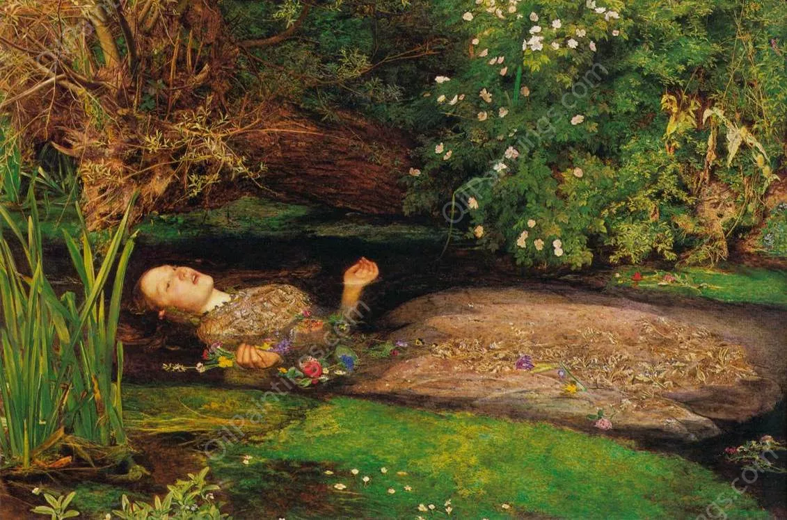 オフィーリア5 Ophelia by John Everett Millais Oil Painting Reproduction For Sale
