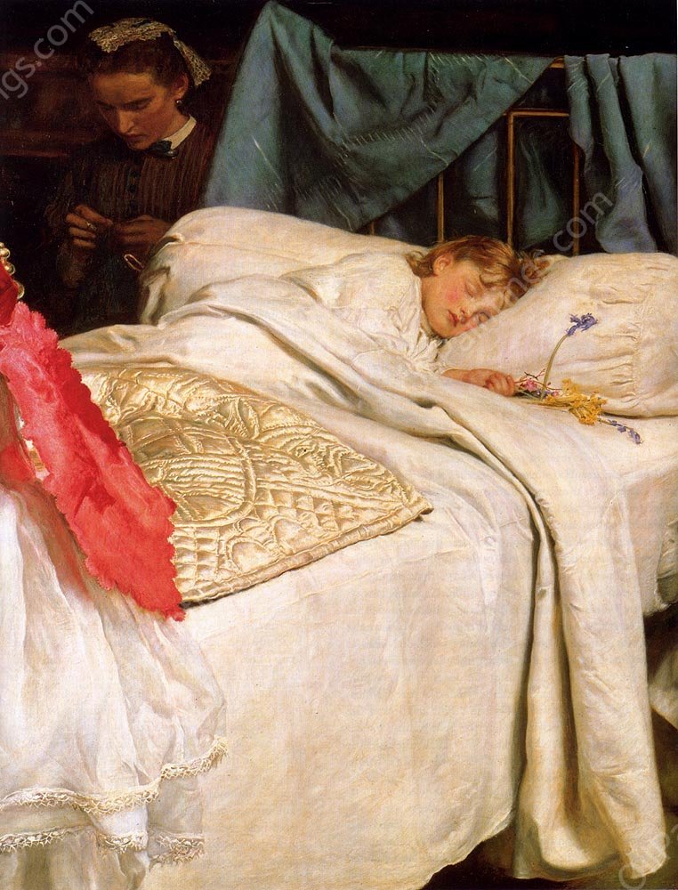 Sleeping by John Everett Millais - Hand-Painted Oil Painting Reproduction