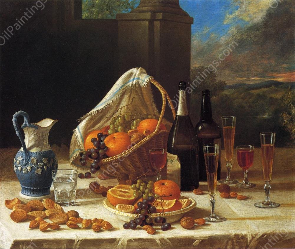 Luncheon Still Life by John F. Francis - Hand-Painted Oil Painting Reproduction