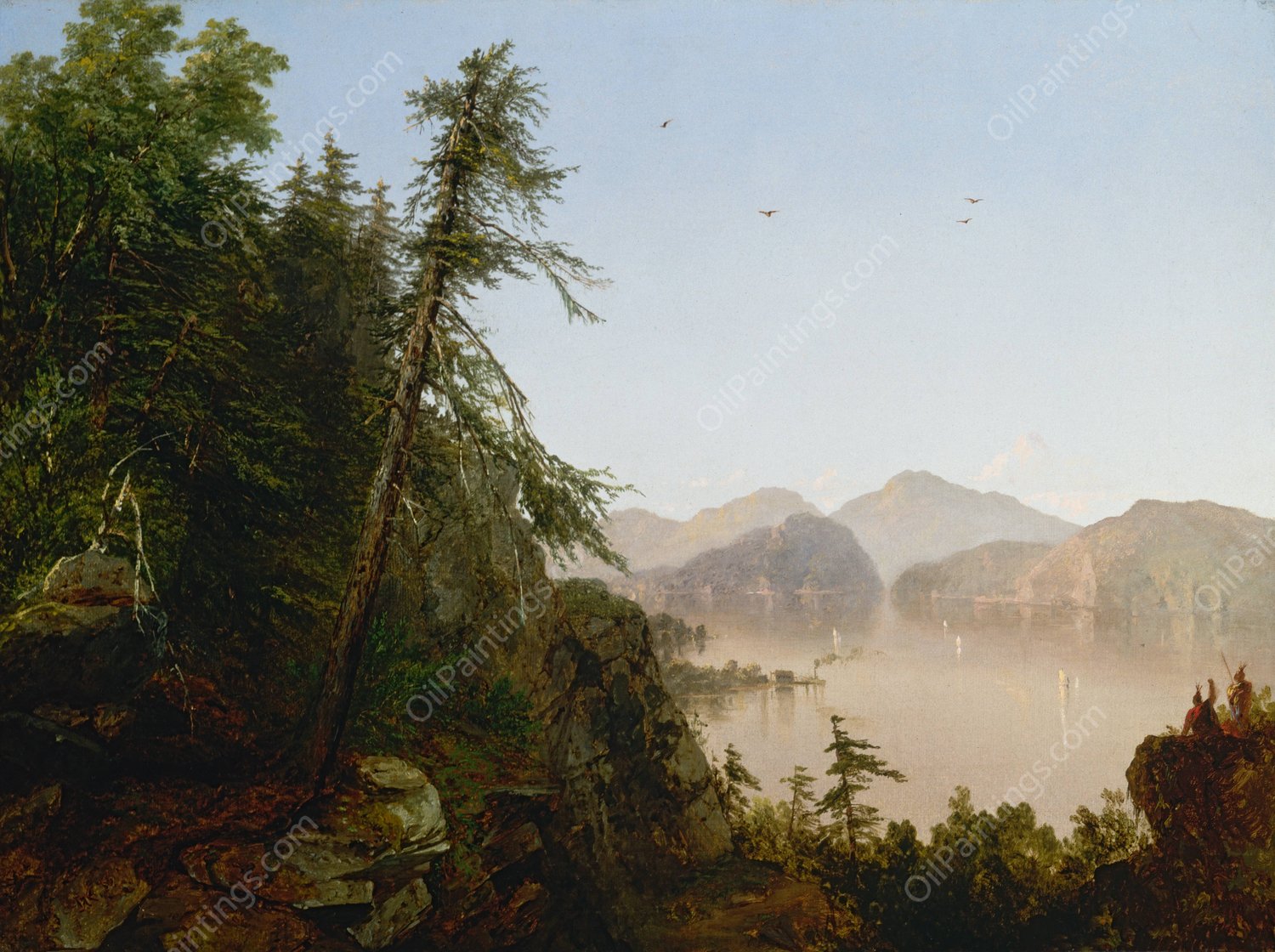 Along The Hudson  by John Frederick Kensett - Hand-Painted Oil Painting Reproduction