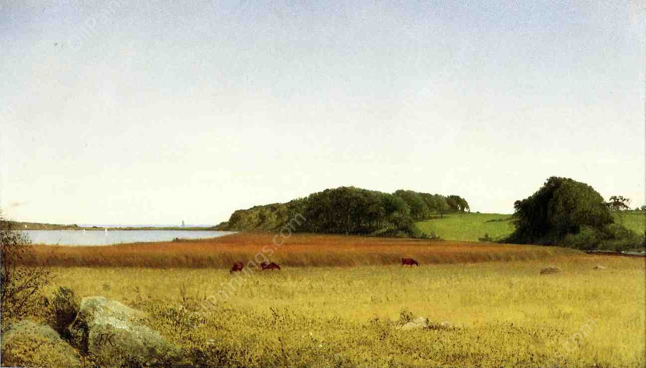 An Inlet of Long Island Sound by John Frederick Kensett - Hand-Painted Oil Painting Reproduction