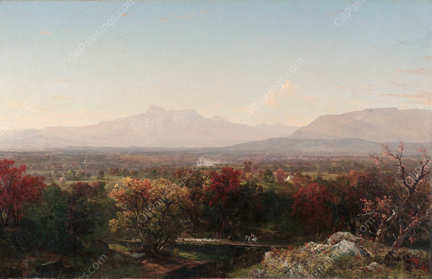 An October Day in the White Mountains  by John Frederick Kensett - Hand-Painted Oil Painting Reproduction