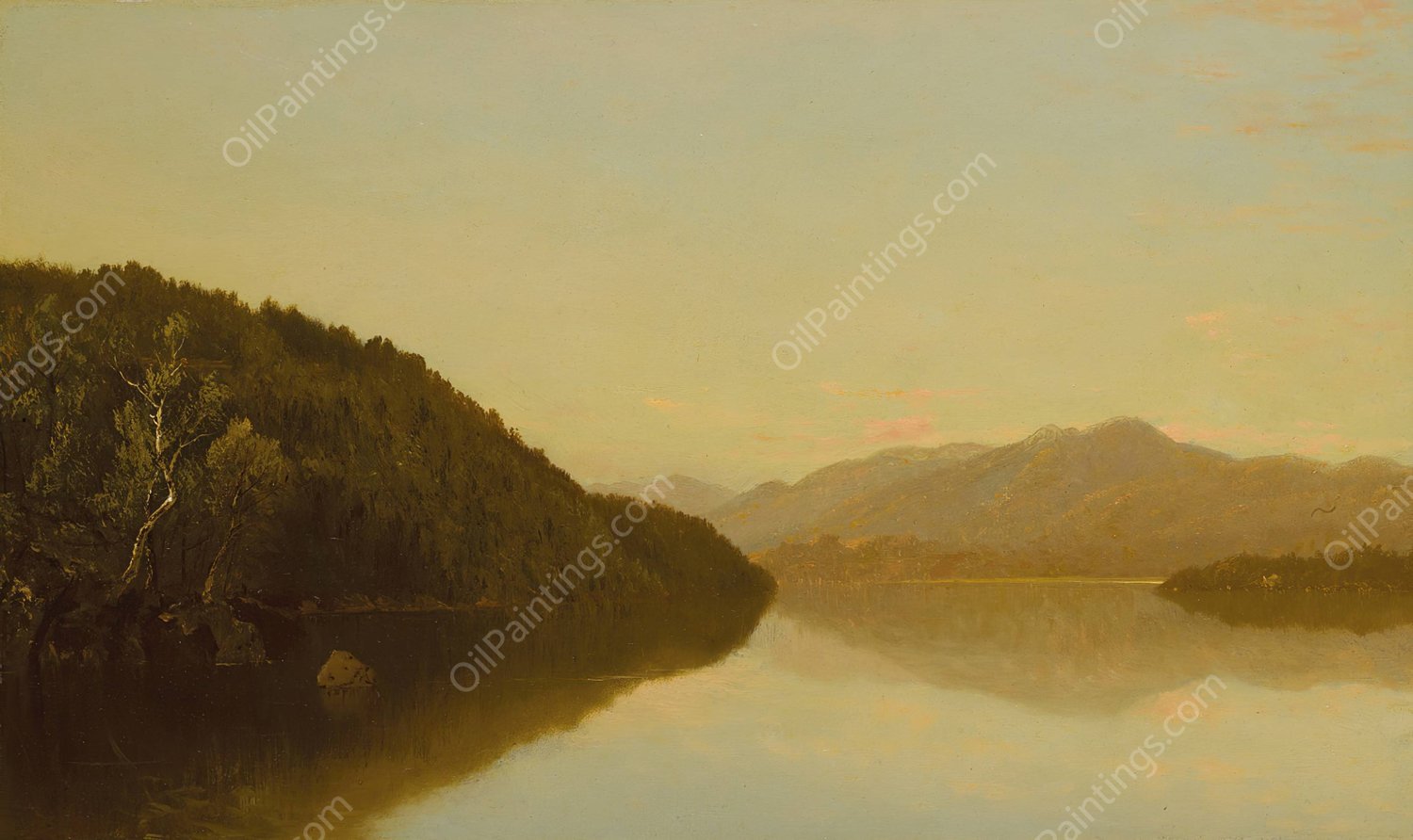 Lake George  by John Frederick Kensett - Hand-Painted Oil Painting Reproduction
