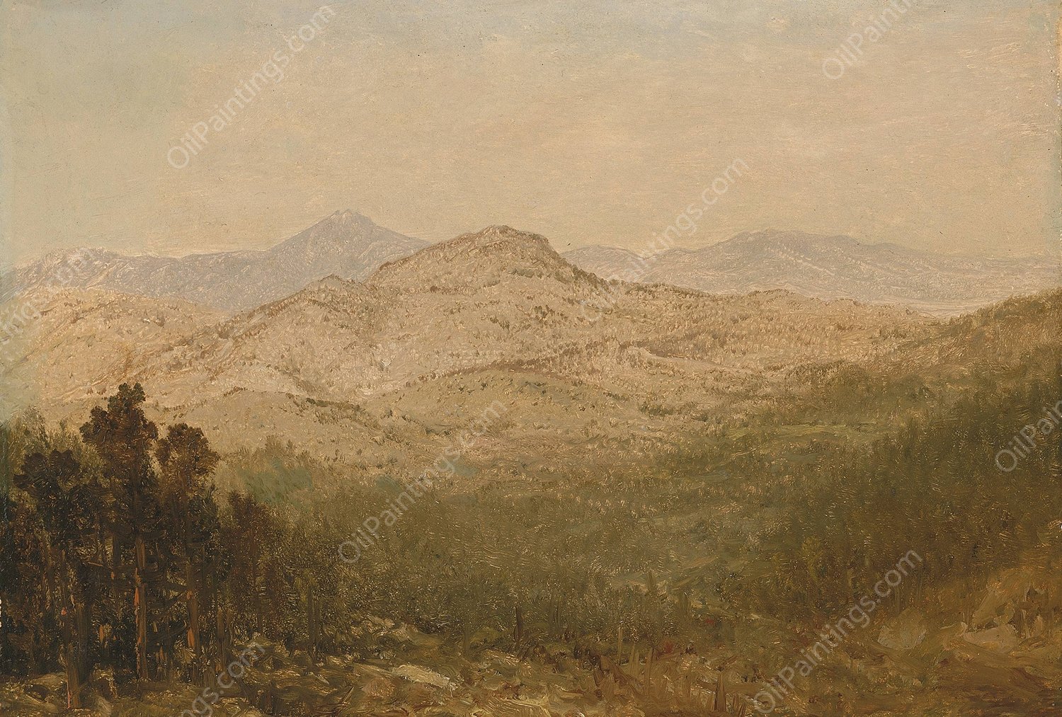 Mountains In Colorado  by John Frederick Kensett - Hand-Painted Oil Painting Reproduction