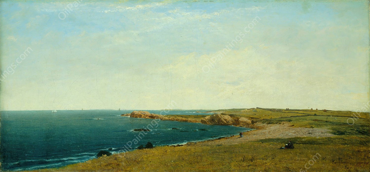 Near Newport  by John Frederick Kensett - Hand-Painted Oil Painting Reproduction