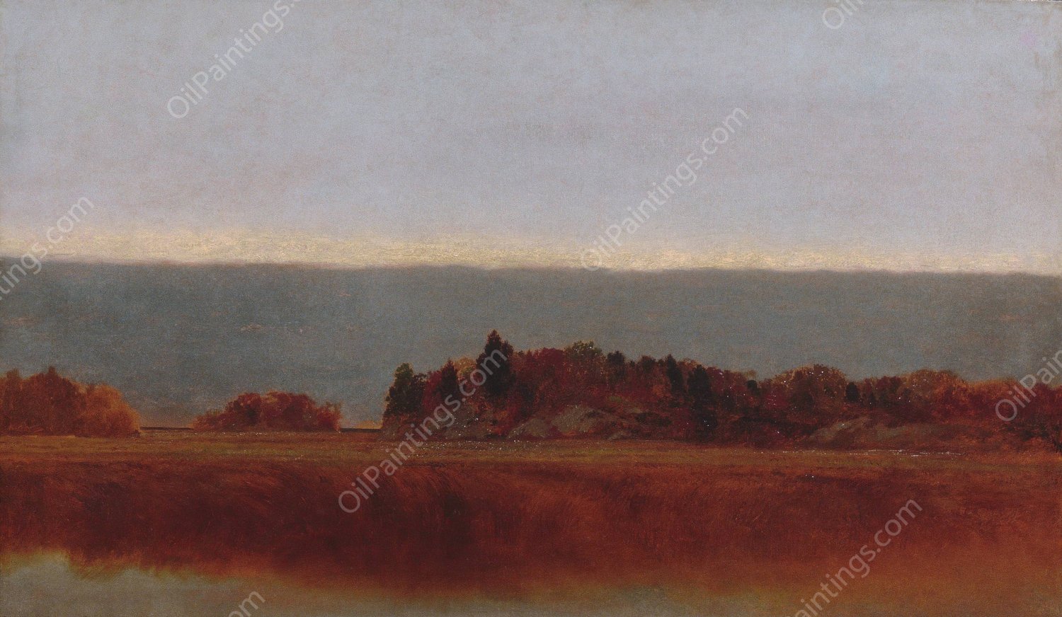 Salt Meadow in October  by John Frederick Kensett - Hand-Painted Oil Painting Reproduction