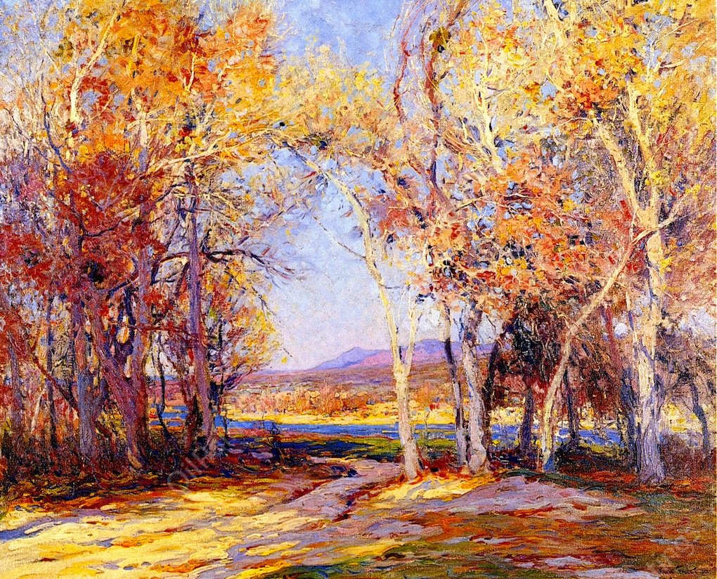 Cottonwoods on the Mojave by John Frost - Hand-Painted Oil Painting Reproduction