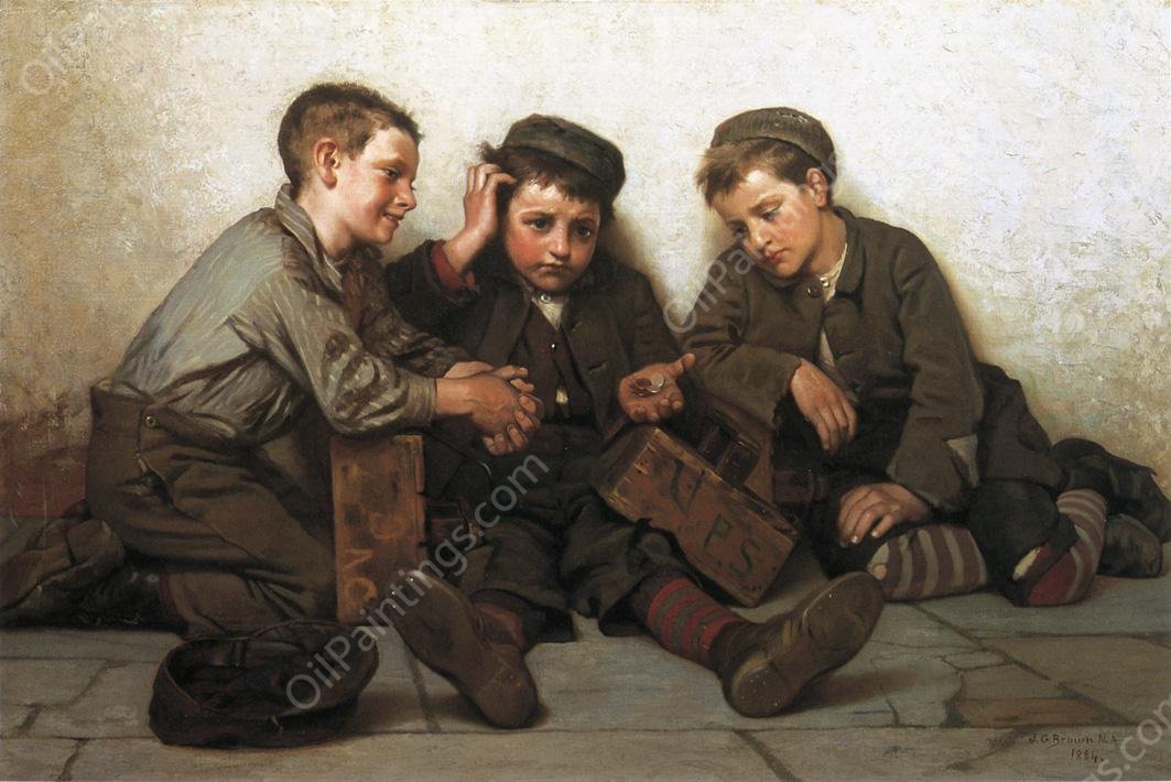 Coming up Short by John George Brown - Hand-Painted Oil Painting Reproduction